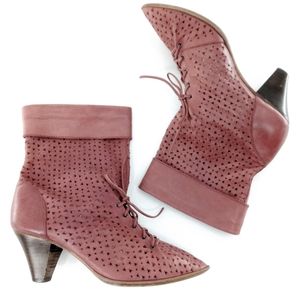 Anthropologie Latigo Rose Laser-cut Ankle Boots